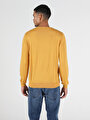 thumb-Regular Fit Yuvarlak Yaka  Erkek Sari Kazak