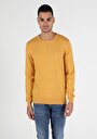thumb-Regular Fit Yuvarlak Yaka  Erkek Sari Kazak
