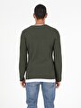 thumb-Regular Fit Yuvarlak Yaka  Erkek Yeşil Kazak