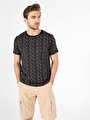thumb-Regular Fit Yuvarlak Yaka  Erkek Siyah Kısa Kol Tişört Cl1051187