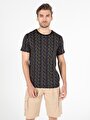 thumb-Regular Fit Yuvarlak Yaka  Erkek Siyah Kısa Kol Tişört Cl1051187