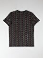 thumb-Regular Fit Yuvarlak Yaka  Erkek Siyah Kısa Kol Tişört Cl1051187