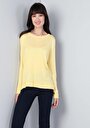 thumb-Regular Fit Yuvarlak Yaka  Kadın Sari Kazak