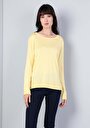 thumb-Regular Fit Yuvarlak Yaka  Kadın Sari Kazak