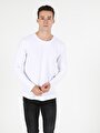 thumb-Regular Fit Bisiklet Yaka Erkek Beyaz Tshirt U.Kol