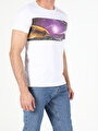 thumb-Regular Fit Bisiklet Yaka Örme Erkek Beyaz Kısa Kol Tişört Cl1052483