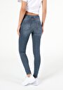 thumb-Super Slim Fit Orta Bel Dar Paça Kadın Denim Jean Pantolon