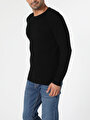 thumb-Regular Fit Yuvarlak Yaka  Erkek Siyah Kazak