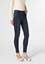 thumb-Super Slim Fit Orta Bel Dar Paça Kadın Denim Jean Pantolon