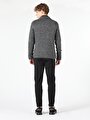 thumb-Regular Fit Sal Yaka  Erkek Gri Kazak