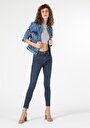 thumb-Super Slim Fit Orta Bel Dar Paça Kadın Denim Jean Pantolon