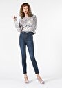 thumb-Super Slim Fit Yüksek Bel Dar Paça Kadın Denim Jean Pantolon