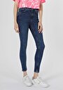 thumb-Super Slim Fit Orta Bel Dar Paça Kadın Denim Jean Pantolon