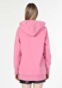thumb-Regular Fit Kapüşonlu Düz Kadın Pembe Sweatshirt
