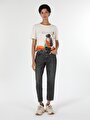 thumb-Slim Fit Orta Bel Pamuklu Daralan Paça Kadın Denim Jean Pantolon