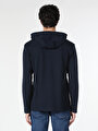 thumb-Regular Fit Kapüşonlu Düz Erkek Lacivert Uzun Kol Tişört