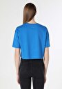thumb-Comfort Fit Yuvarlak Yaka Düz Kadın Mavi Kısa Kol Tişört