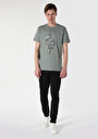 thumb-Regular Fit Yuvarlak Yaka Baskılı Erkek Gri Kısa Kol Tişört