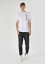 thumb-Regular Fit Yuvarlak Yaka Baskılı Erkek Beyaz Kısa Kol Tişört