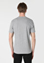 thumb-Regular Fit Yuvarlak Yaka Jakarlı Erkek Gri Kısa Kol Tişört