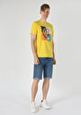 thumb-Regular Fit Yuvarlak Yaka Düz Erkek Sari Kısa Kol Tişört