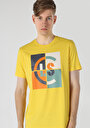 thumb-Regular Fit Yuvarlak Yaka Düz Erkek Sari Kısa Kol Tişört