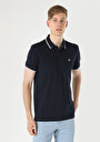 thumb-Regular Fit Polo Yaka Düz Erkek Lacivert Pamuklu Kısa Kol Tişört