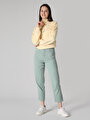 thumb-Regular Fit Fermuarlı Düz Kadın Sari Sweatshirt