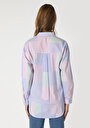 thumb-Relaxed Fit Shirt Neck  Kadın Çok Renkli Uzun Kol Gömlek Cl1062921