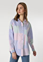 thumb-Relaxed Fit Shirt Neck  Kadın Çok Renkli Uzun Kol Gömlek Cl1062921