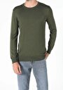 thumb-Regular Fit Yuvarlak Yaka  Erkek Yeşil Kazak