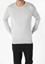 thumb-Regular Fit Yuvarlak Yaka  Erkek Gri Kazak