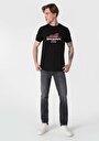 thumb-Regular Fit Yuvarlak Yaka Baskılı Erkek Siyah Kısa Kol Tişört