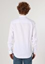 thumb-Slim Fit Shirt Neck Düz Erkek Beyaz Uzun Kol Gömlek