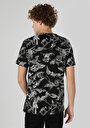 thumb-Regular Fit Yuvarlak Yaka Baskılı Erkek Siyah Kısa Kol Tişört