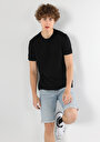 thumb-Regular Fit Yuvarlak Yaka Düz Erkek Siyah Kısa Kol Tişört