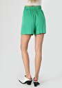 thumb-Regular Fit Yüksek Bel  Kadın Yeşil Şort