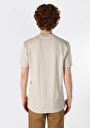 thumb-Regular Fit Yuvarlak Yaka Düz Erkek Bej Kısa Kol Tişört