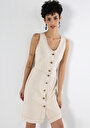 thumb-Slim Fit  Kadın Natural Kolsuz Elbise