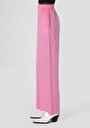 thumb-Regular Fit Yüksek Bel Geniş Paça Kadın Pembe  Pantolon