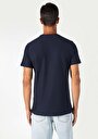thumb-Regular Fit Yuvarlak Yaka Jakarlı Erkek Lacivert Kısa Kol Tişört