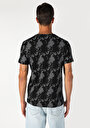thumb-Regular Fit Yuvarlak Yaka Baskılı Erkek Siyah Kısa Kol Tişört