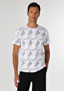 thumb-Regular Fit Yuvarlak Yaka Baskılı Erkek Beyaz Kısa Kol Tişört