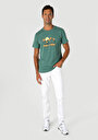 thumb-Regular Fit Yuvarlak Yaka Baskılı Erkek Yeşil Kısa Kol Tişört