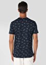 thumb-Regular Fit Yuvarlak Yaka Baskılı Erkek Lacivert Kısa Kol Tişört
