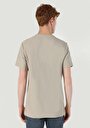 thumb-Regular Fit Yuvarlak Yaka Jakarlı Erkek Bej Kısa Kol Tişört