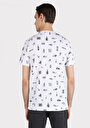 thumb-Regular Fit Yuvarlak Yaka Baskılı Erkek Beyaz Kısa Kol Tişört
