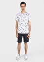 thumb-Regular Fit Yuvarlak Yaka Baskılı Erkek Beyaz Kısa Kol Tişört