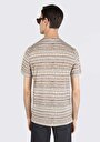 thumb-Regular Fit Yuvarlak Yaka Baskılı Erkek Ekru Kısa Kol Tişört