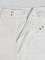 thumb-Regular Fit Yüksel Bel Geniş Paça Fermuarlı Kadın Beyaz Pantolon